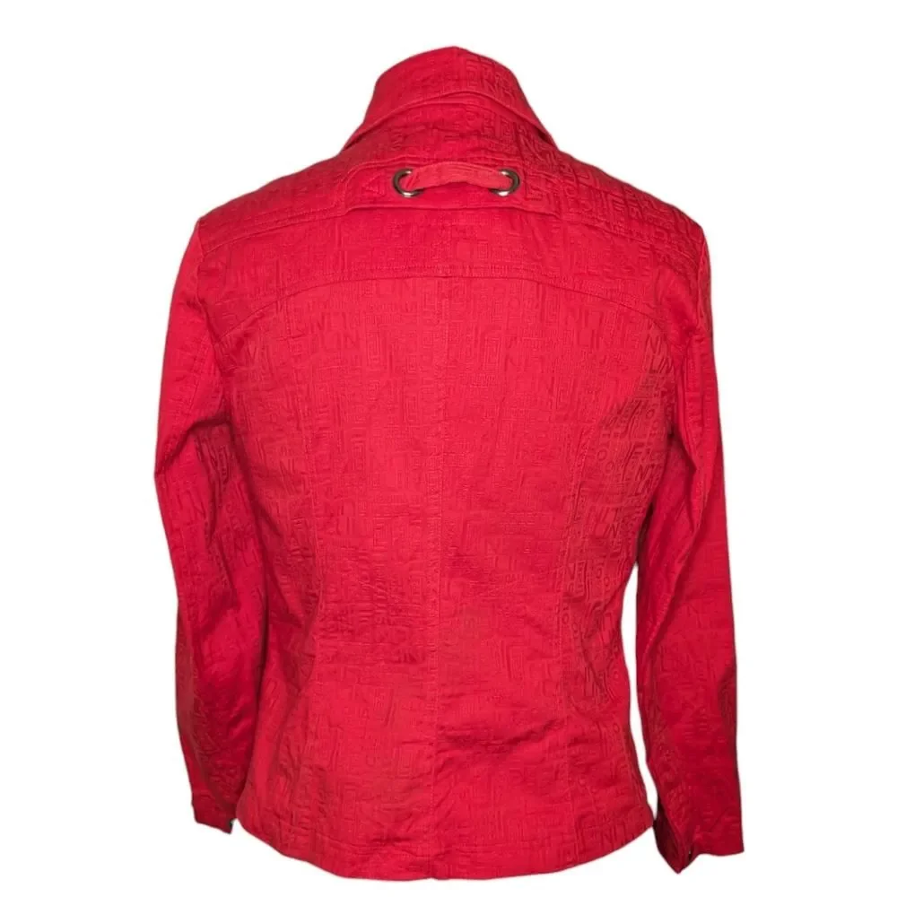 Women's Designer Simon Chang Red Blazer Jacket, Size 12